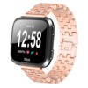 Fb.m62.rg Stainless Steel Bangle Bracelet W Rhinestones Fits Fitbit Versa In Rose Gold