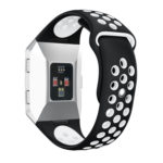 Fb.r28.1.22 Back Silicone Rubber Vented Sport Fits Fitbit Ionic In Black And White