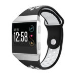 Fb.r28.1.22 Front Silicone Rubber Vented Sport Fits Fitbit Ionic In Black And White
