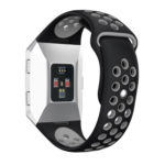 Fb.r28.1.7 Back Silicone Rubber Vented Sport Fits Fitbit Ionic In Black And Grey