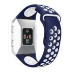 Fb.r28.5a.22 Back Silicone Rubber Vented Sport Fits Fitbit Ionic In Navy Blue And White