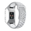 Fb.r28.7.22 Back Silicone Rubber Vented Sport Fits Fitbit Ionic In Grey And White