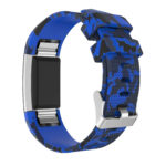 Fb.r30.5 Back Silicone Rubber Strap Fit Firbit Charge 2 Blue Camo