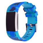 Fb.r30.5a Front Silicone Rubber Strap Fit Firbit Charge 2 Light Blue Camo