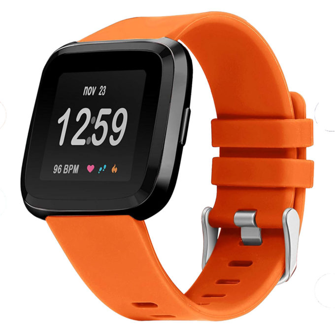 Fr.r31.12 Front Silicone Strap Fits Fitbit Versa In Orange