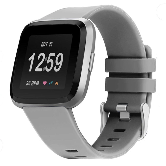 Fr.r31.7 Front Silicone Strap Fits Fitbit Versa In Grey