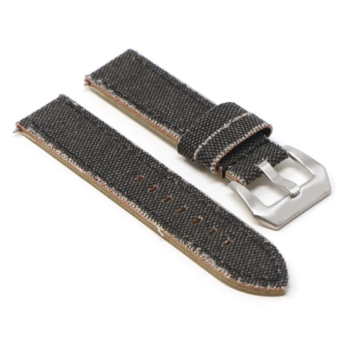 ps6.1 Angle Faded Black DASSARI Frayed Edge Canvas Strap