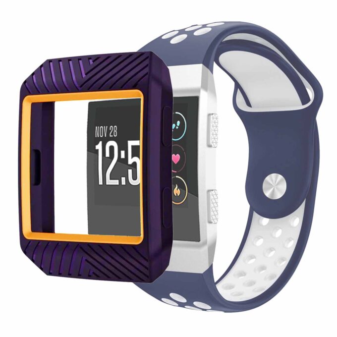Fb.pc3.18.10 Front Silicone Shock Proof Case Fits Fitbit Ionic In Purple And Yellow 2