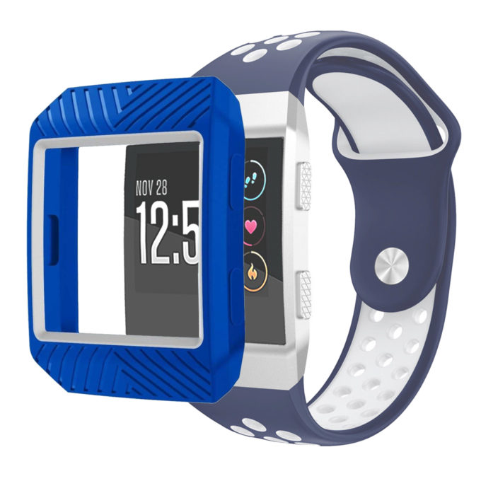 Fb.pc3.5.22 Front Silicone Shock Proof Case Fits Fitbit Ionic In Blue And White 2