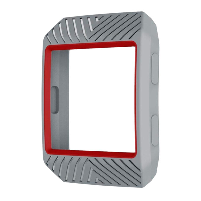 Fb.pc3.7.6 Front Silicone Shock Proof Case Fits Fitbit Ionic In Grey And Red