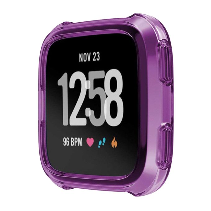 Fb.pc6.18 Front Silicone Shock Proof Case Fits Fitbit Versa In Purple