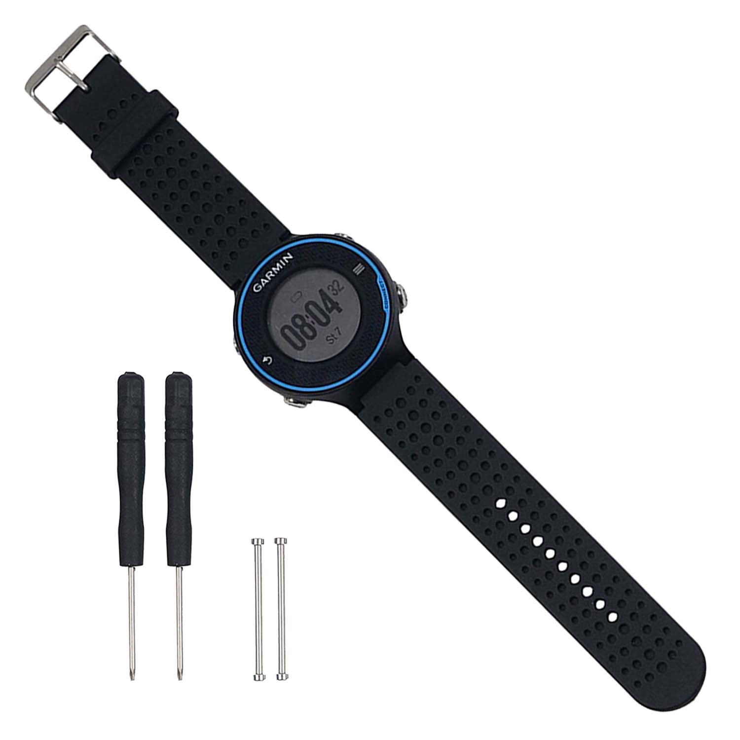 Passant de bracelet de montre noir pour Garmin Forerunner 235 220 230 620  630 735 - PVC - 24 mm