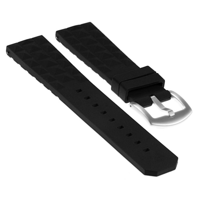 Pu16.1 Angled Silicone Rubber Strap In Black