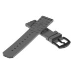 Pu16.7.mb Back Silicone Rubber Strap With Matte Black Buckle In Grey
