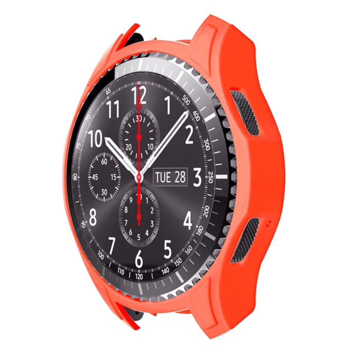 S.pc1.12 Front Silicone Case Fits Samsung Gear S3 Classic In Orange