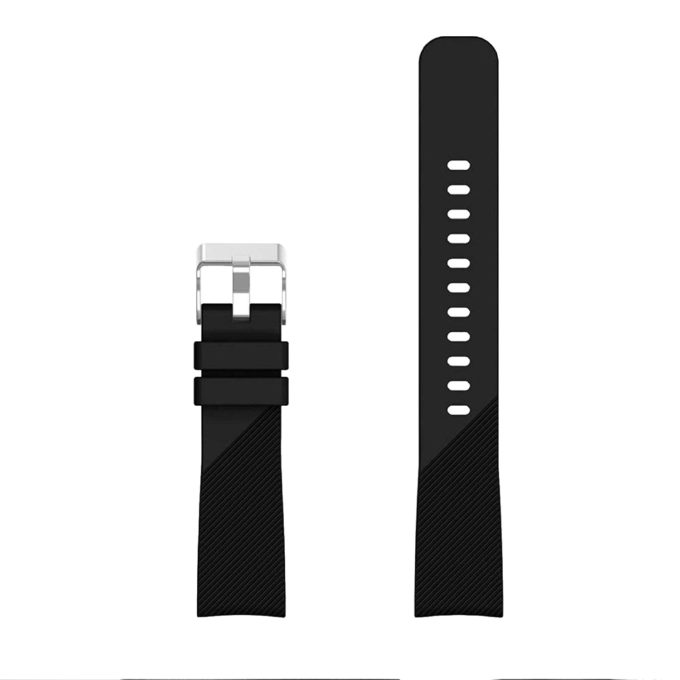 S.r7.1 Top Sports Silicone Strap Fits Samsung Gear Sport In Black