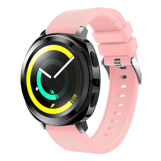 S.r7.13 Front Sports Silicone Strap Fits Samsung Gear Sport In Pink