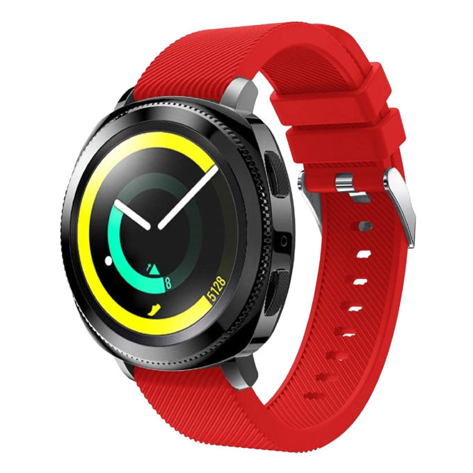 S.r7.6 Front Sports Silicone Strap Fits Samsung Gear Sport In Red