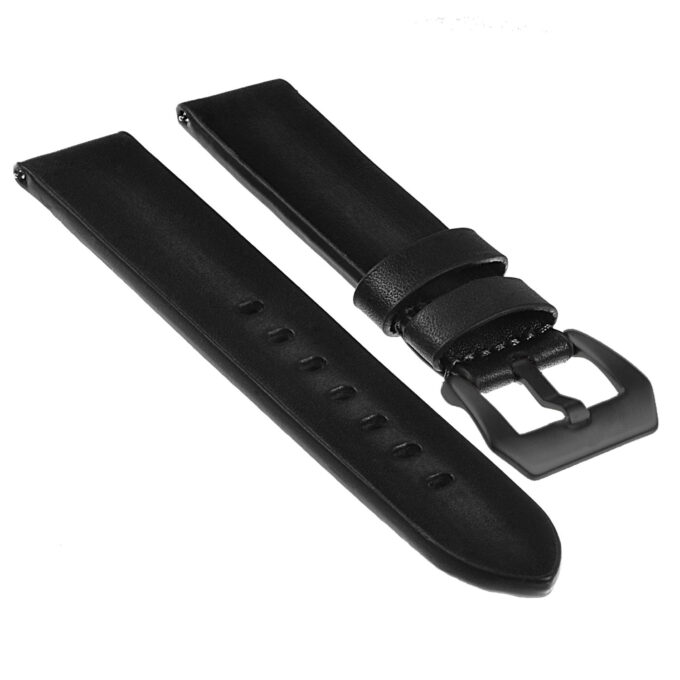 Ks1.1.mb Angled Vintage Leather Distressed Strap In Black W Matte Black Buckle