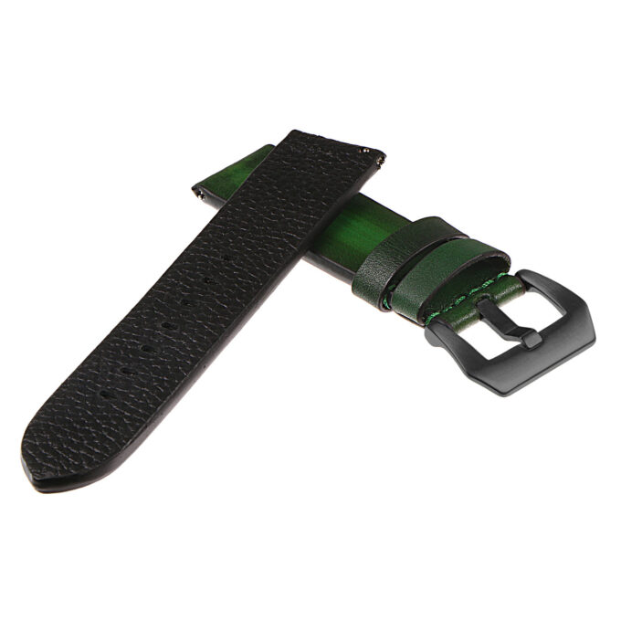 Ks1.11.mb Back Vintage Leather Distressed Strap W Matte Black Buckle In Green