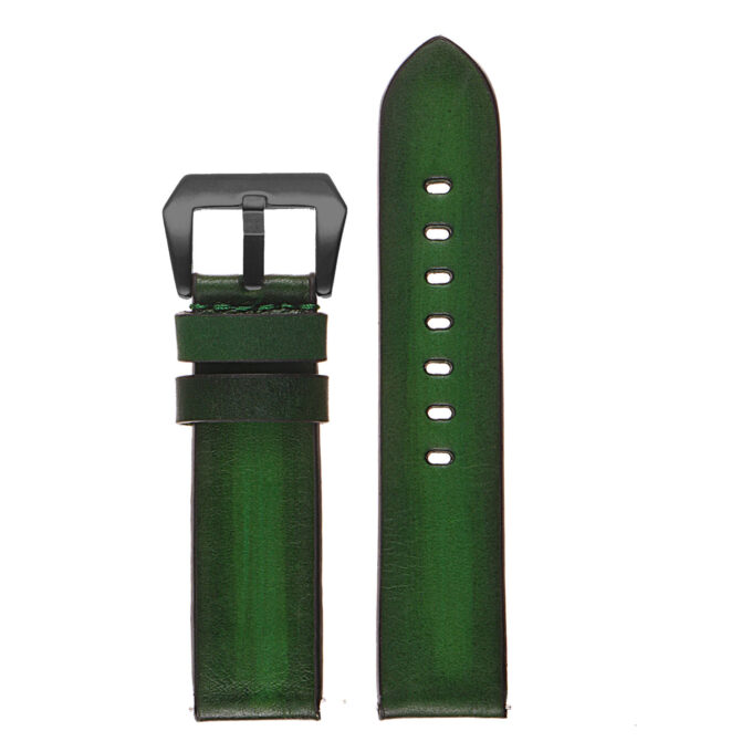 Ks1.11.mb Upright Vintage Leather Distressed Strap W Matte Black Buckle In Green