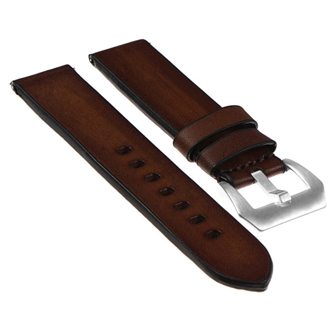 Ks1.2 Angled Vintage Leather Distressed Strap In Brown
