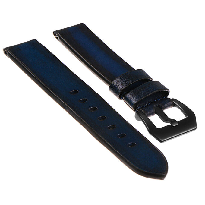 Ks1.5.mb Angled Vintage Leather Distressed Strap W Matte Black Buckle In Blue