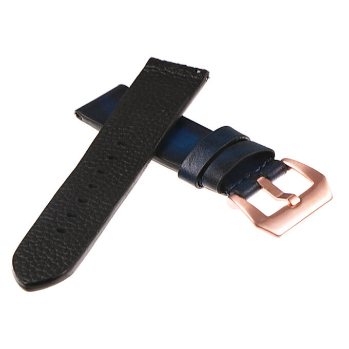 Ks1.5.rg Back Vintage Leather Distressed Strap W Rose Gold Buckle In Blue