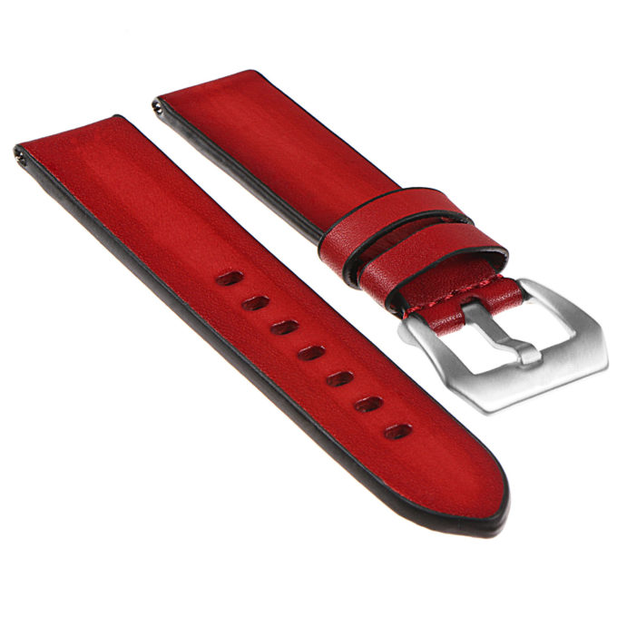 Ks1.6 Angled Vintage Leather Distressed Strap In Red