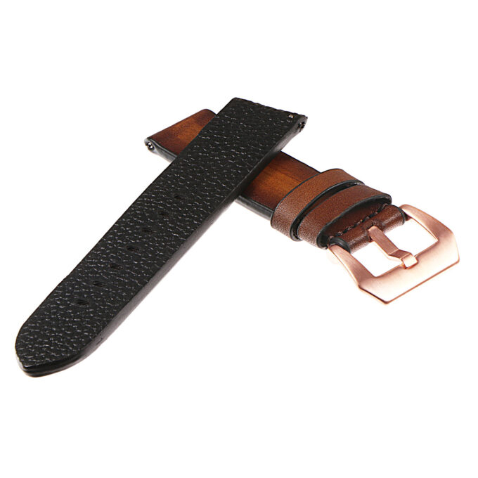 Ks1.9.rg Back Vintage Leather Distressed Strap W Rose Gold Buckle In Rust