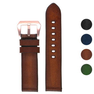 Ks1.9.rg Gallery Vintage Leather Distressed Strap W Rose Gold Buckle In Rust