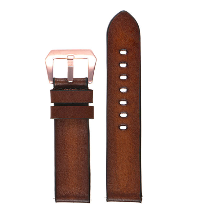 Ks1.9.rg Upright Vintage Leather Distressed Strap W Rose Gold Buckle In Rust
