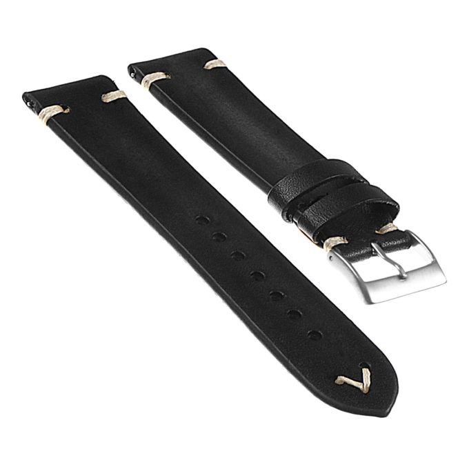 Ks2.1 Angled Vintage Leather Strap In Black