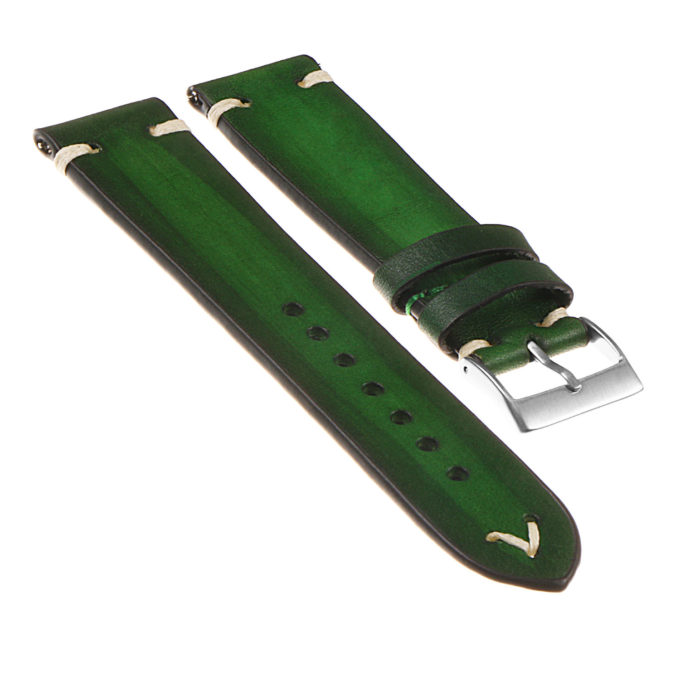 Ks2.11 Angled Vintage Leather Strap In Green