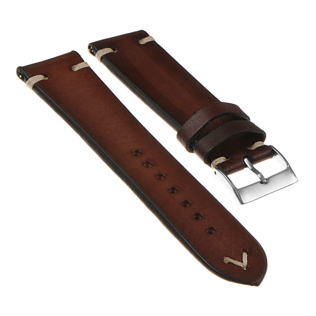 Hand-Stitched Vintage Faded Leather Quick Release Strap | StrapsCo