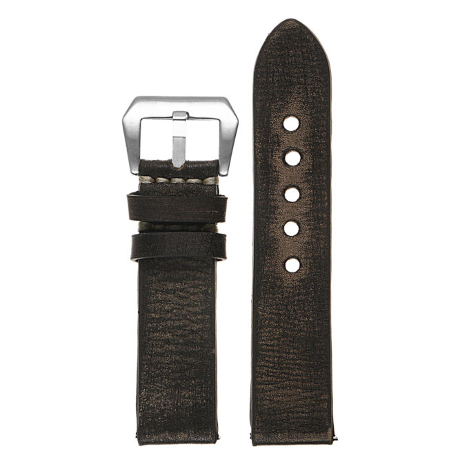 Ks3.1 Upright Distressed Leather Strap In Black