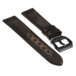 Ks3.1.mb Angled Distressed Leather Strap W Matte Black Buckle In Black