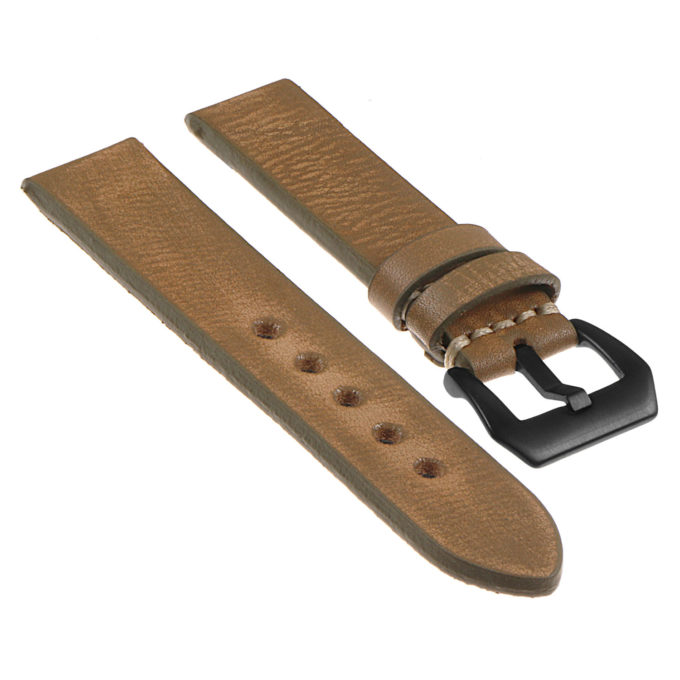 Ks3.11.mb Angled Distressed Leather Strap W Matte Black Buckle In Green