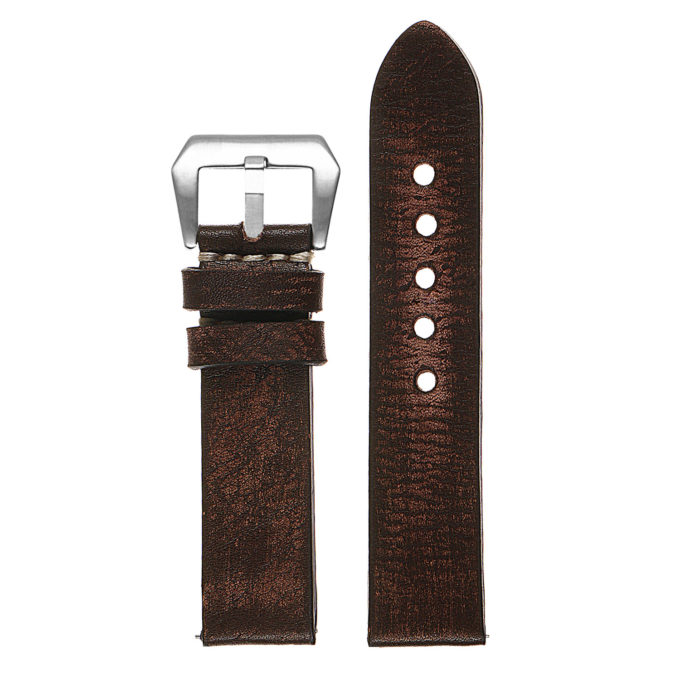 Ks3.2 Upright Distressed Leather Strap In Brown