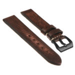 Ks3.2.mb Angled Distressed Leather Strap W Matte Black Buckle In Brown