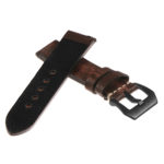 Ks3.2.mb Back Distressed Leather Strap W Matte Black Buckle In Brown