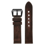 Ks3.2.mb Upright Distressed Leather Strap W Matte Black Buckle In Brown