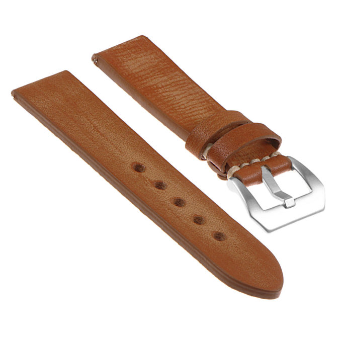 Ks3.3 Angled Distressed Leather Strap In Tan