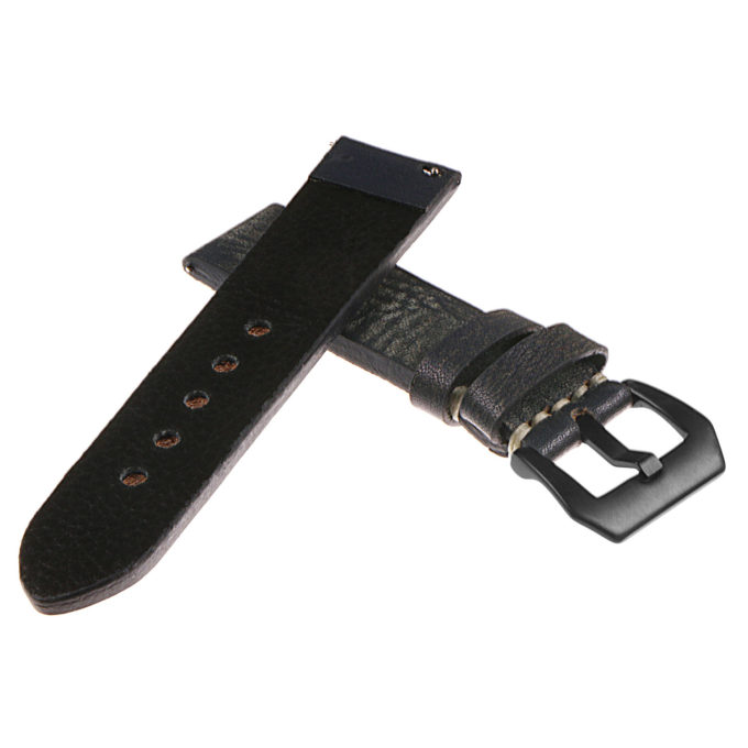 Ks3.5.mb Back Distressed Leather Strap W Matte Black Buckle In Blue