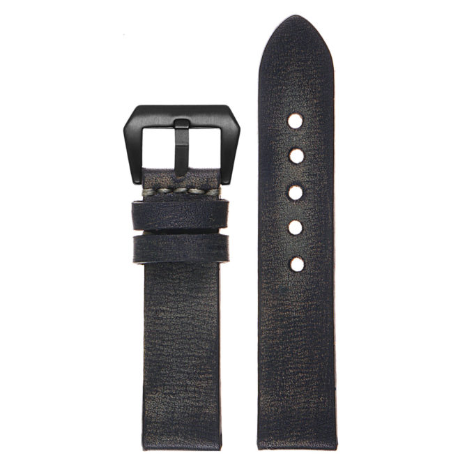 Ks3.5.mb Upright Distressed Leather Strap W Matte Black Buckle In Blue