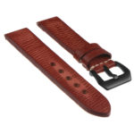 Ks3.6.mb Angled Distressed Leather Strap W Matte Black Buckle In Red