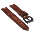 Ks3.9.mb Angled Distressed Leather Strap W Matte Black Buckle In Rust