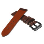 Ks3.9.mb Back Distressed Leather Strap W Matte Black Buckle In Rust