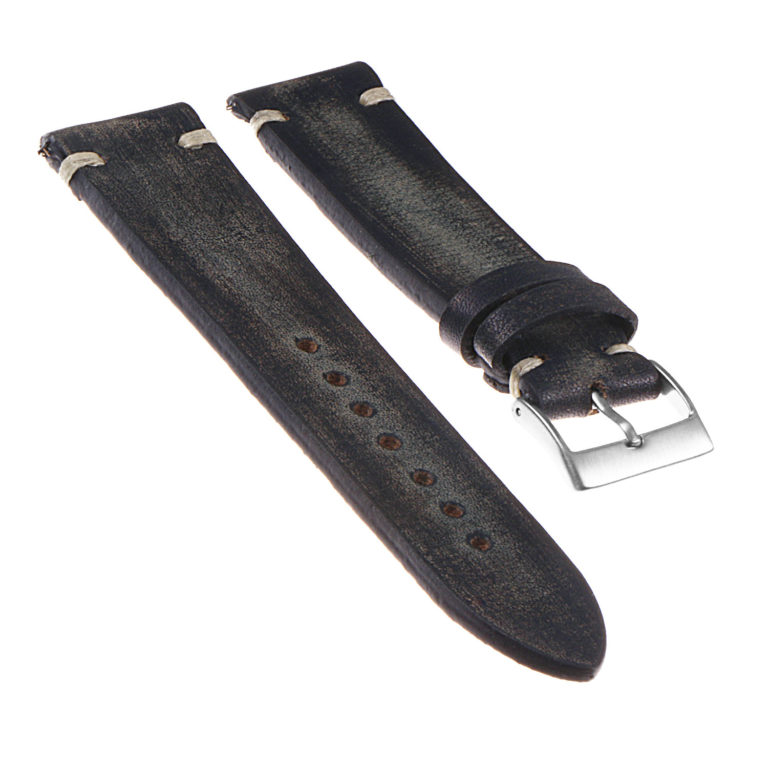 Hand-Stitched Vintage Washed Leather Quick Release Strap | StrapsCo