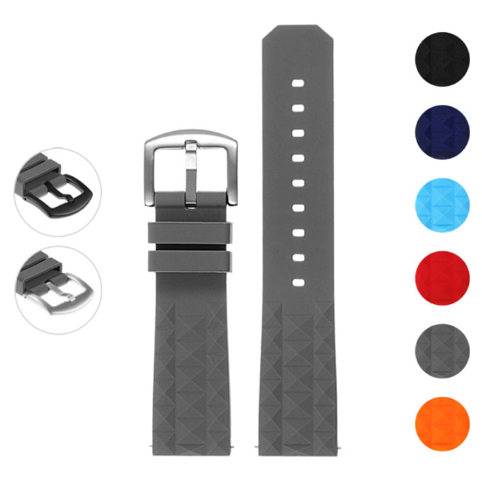 pu16.7 Gallery Silicone Rubber Strap in Grey NEW